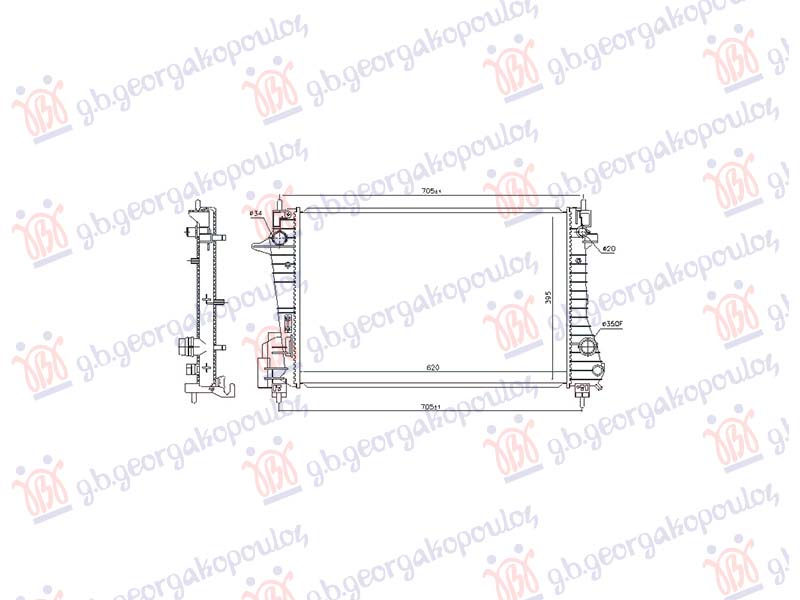 HLADNJAK MOTORA 1.3 DIZEL (640x397x27)