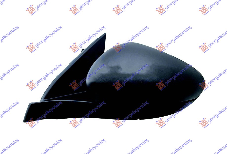 RETROVIZOR ELEKTRICNI SA GREJACEM CRNI (KONVEKSNO STAKLO) - LEVO