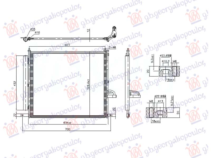 HLADNJAK KLIME DIZEL (602x521x12) (NISSENS)
