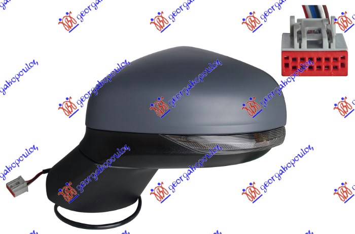 RETROVIZOR ELEKTRICNI SA GREJACEM PM (MIGAVAC) (6 PIN) (A KVALITET) (KONVEKSNO S - LEVO