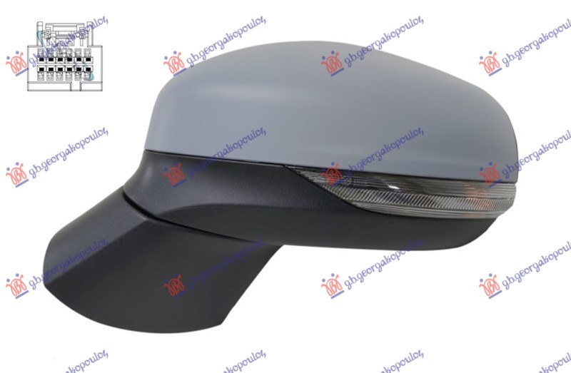 RETROVIZOR ELEK. PM (MIGAVAC) (6 PIN) - LEVO