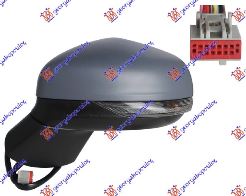 RETROVIZOR ELEK. SA GREJACEM PM (ELEKTRO-SKLOPIV) (MIGAVAC) (SVETLO) (MRTAV UGAO