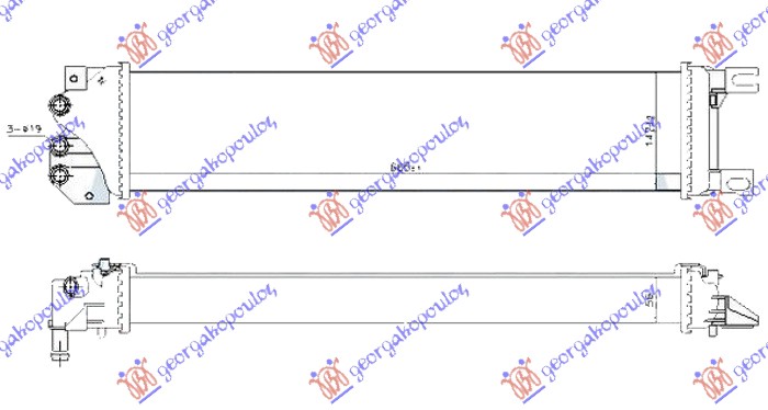 HLADNJAK MOTORA DODATNI 1.5 ECOBOOST BENZIN / 1.6 TDCi ECONETIC DIZEL (665x140x5
