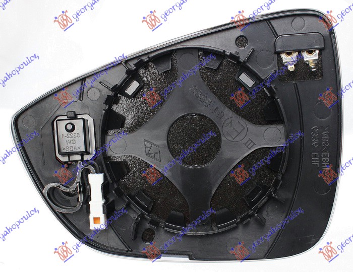 STAKLO RETROVIZORA SA GREJACEM (MRTAV UGAO) (KONVEKSNO) - DESNO