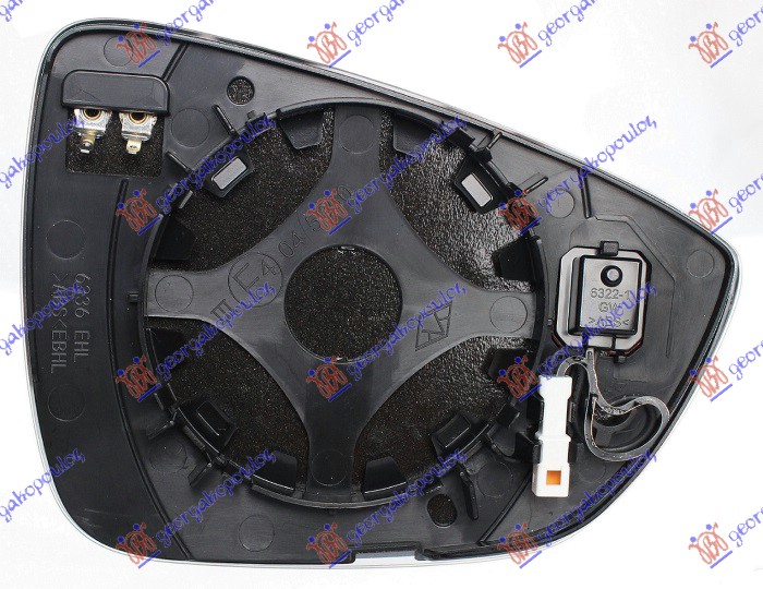 STAKLO RETROVIZORA SA GREJACEM (MRTAV UGAO) (KONVEKSNO) - LEVO