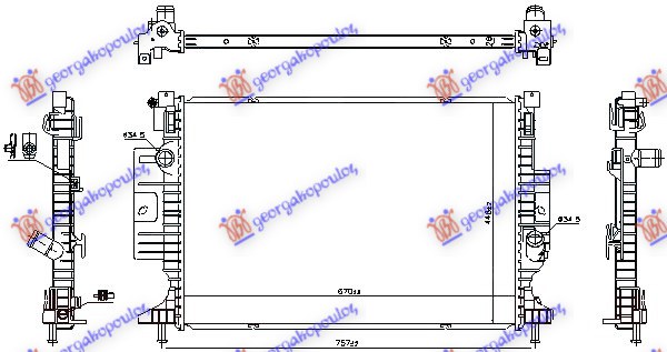 HLADNJAK MOTORA 2.0 ECOBOOST BENZIN - 2.0 TDCI DIZEL (MANUELNI) (670x448) (NRF)