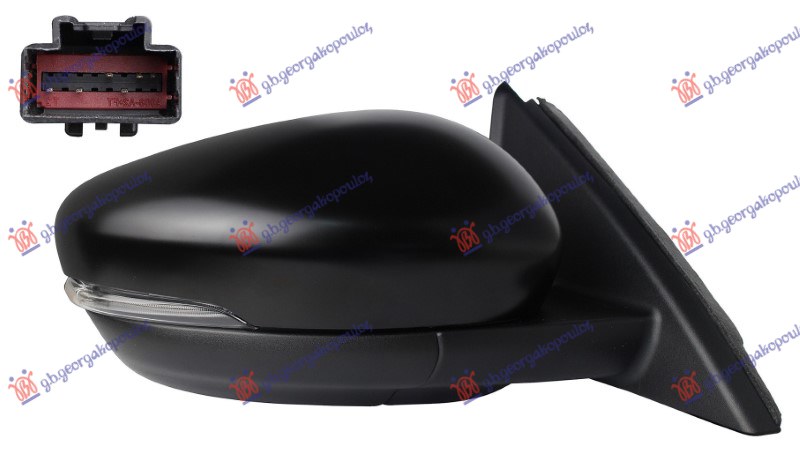 RETROVIZOR ELEKTRICNI SA GREJACEM PM (MIGAVAC) (6 PIN) (A KVALITET) (KONVEKSNO S - DESNO