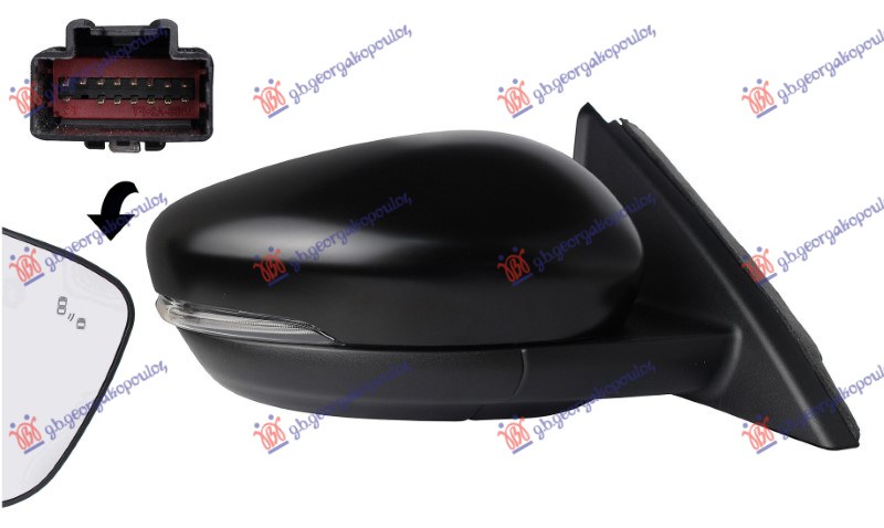 RETROVIZOR ELEKTRICNI SA GREJACEM PM (ELEKTRO-SKLOPIV) (MEMORIJA) (MIGAVAC) (SVE - DESNO