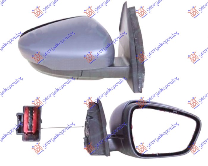 RETROVIZOR ELEKTRICNI SA GREJACEM PM (ELEKTRO-SKLOPIV) (MIGAVAC) (SVETLO) (MRTAV - DESNO