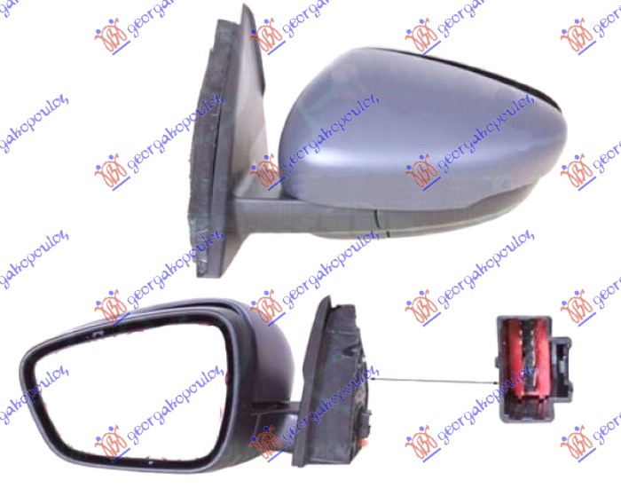 RETROVIZOR ELEKTRICNI SA GREJACEM PM (ELEKTRO-SKLOPIV) (MIGAVAC) (SVETLO) (MRTAV - LEVO