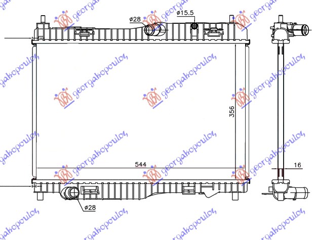HLADNJAK MOTORA 1.0i 12V/1.0 (+/-AC) (55.8x35.2x1.8) (NRF)