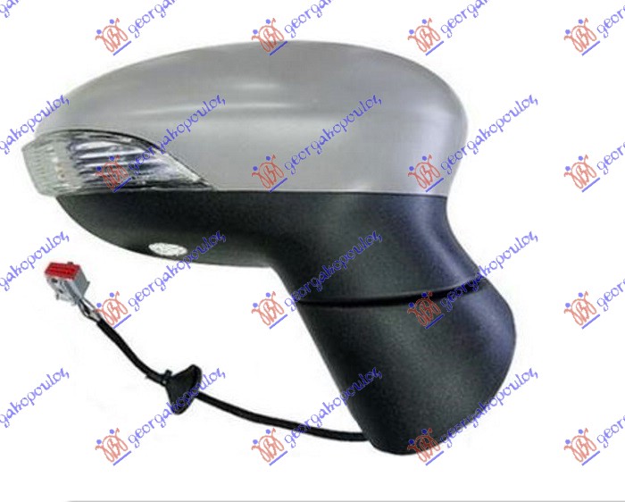 RETROVIZOR ELEKTRICNI SA GREJACEM PM (MIGAVAC) (SVETLO) (8 PIN) (ASFERICNO STAKL - DESNO