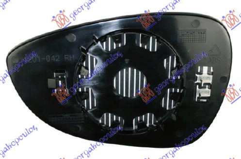 STAKLO RETROVIZORA SA GREJACEM (ASFERICNO) - DESNO