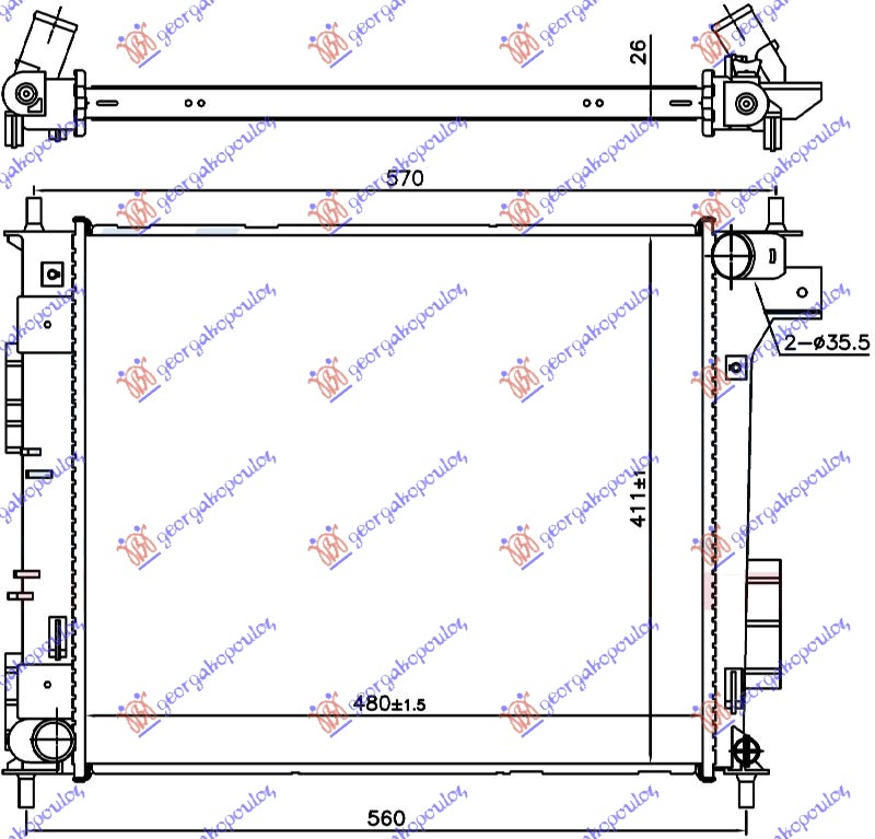 HLADNJAK 1.6 CRDI MAN. (48.0x41.1x2.6)  