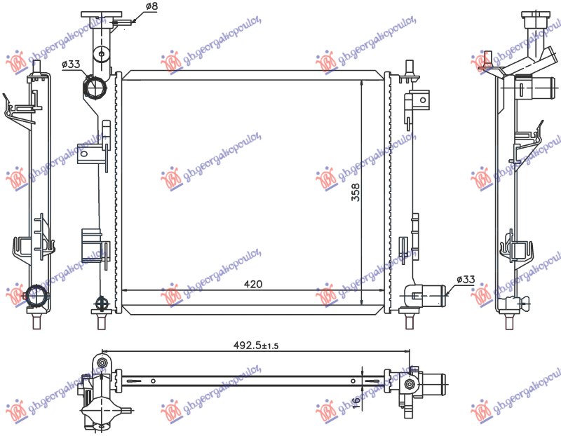 HLADNJAK MOTORA BENZIN (MAN) (42x37) (NRF)