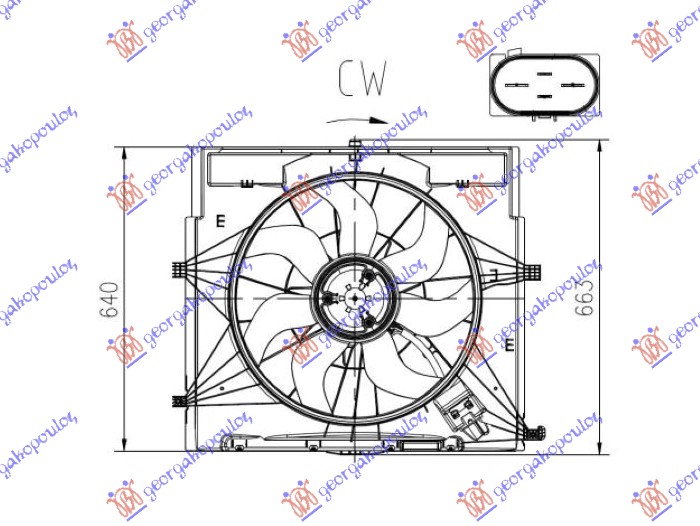 VENTILATOR 2.2 DIZEL (500mm) (4 PIN)    