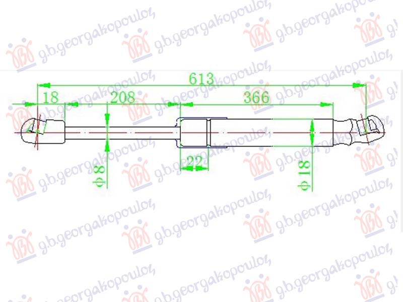 AMORTIZER GEPEK VRATA (613L-560N)
