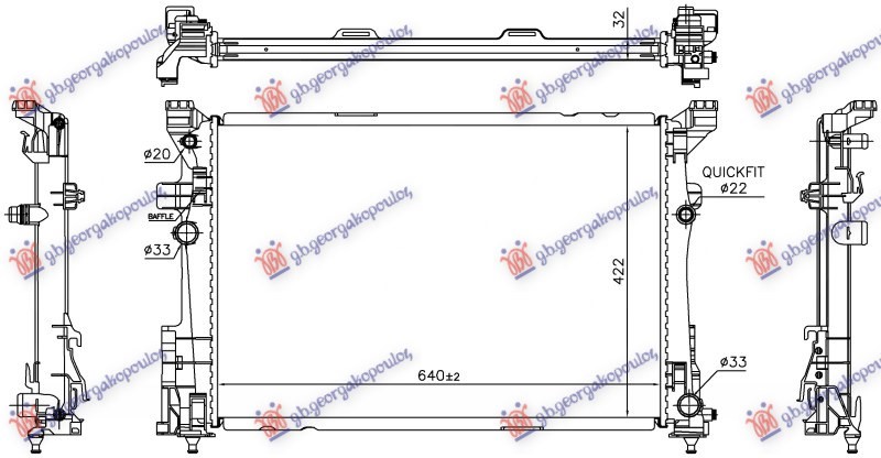 HLADNJAK MOTORA 2.0 BENZIN (AUTO) (640x422) (NRF)