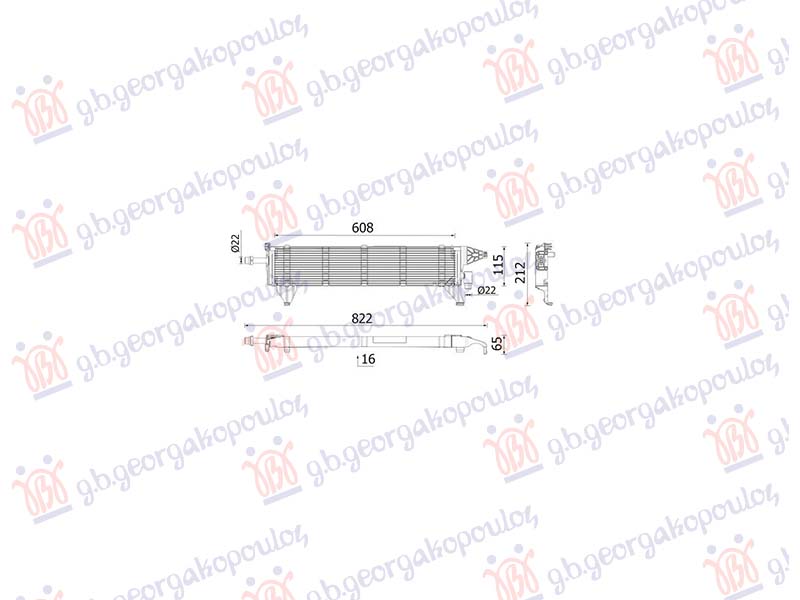 HLADNJAK MOTORA DODATNI 2.0 BENZIN/HIBRID - 2.0 DIZEL (608x115)