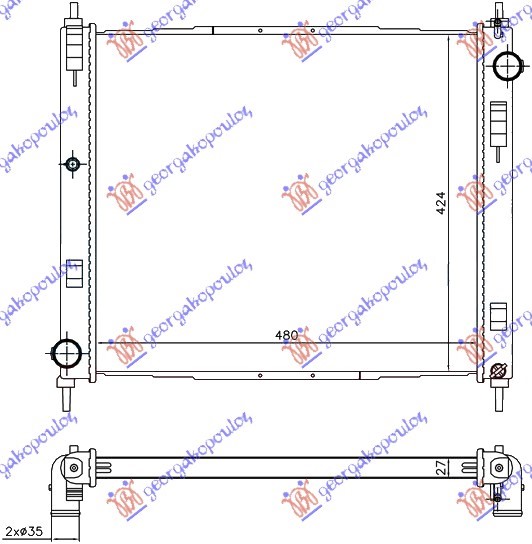 HLADNJAK MOTORA 1.5 DCi (478x444x27) (NRF)