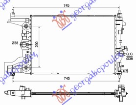 HLADNJAK MOTORA 1.6 BENZIN (AUTO) (-AC) (58x39x1.6) (KOYO)