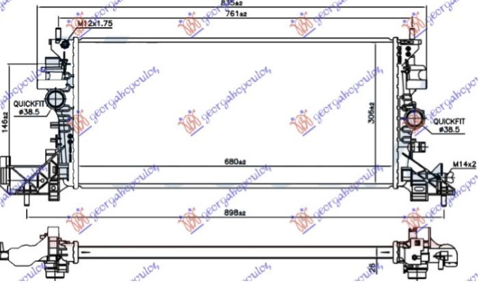 HLADNJAK MOTORA ZA SVE MODELSE BENZIN/DIZEL TURBO (680x305x26) (NRF)