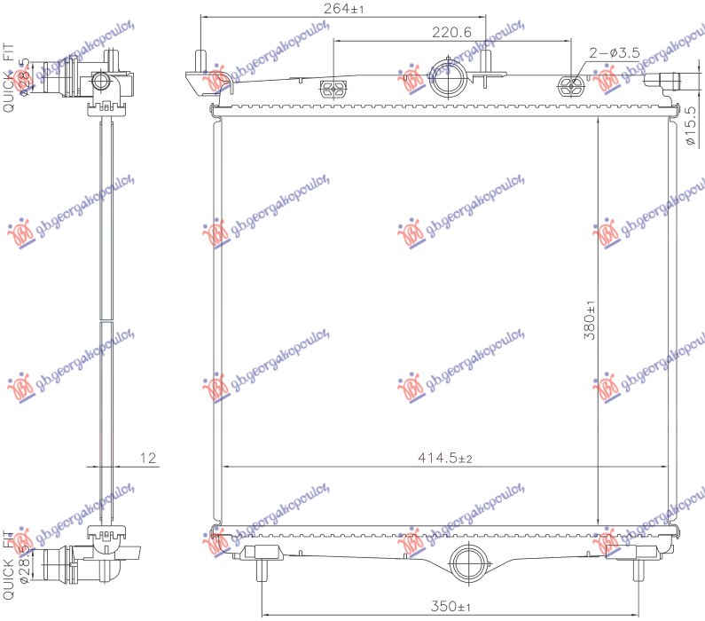 HLADNJAK MOTORA 1.2 BENZIN - 1.5/1.6 DIZEL (MAN/AUTO) (380x414x12)