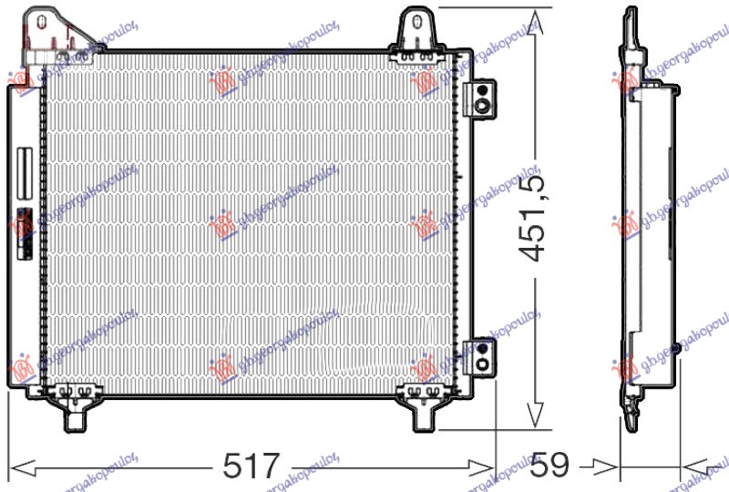 HLADNJAK KLIME 1.2 BENZIN / 1.5 DIZEL (455x363x12)
