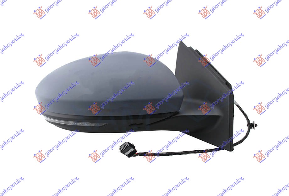 RETROVIZOR ELEKTRICNI SA GREJACEM PM (MIGAVAC) (SENZOR) (9 PIN) (KONVEKSNO STAKL - DESNO