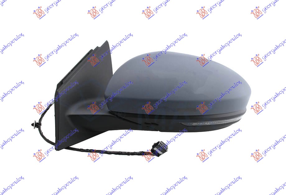 RETROVIZOR ELEKTRICNI SA GREJACEM PM (MIGAVAC) (7 PIN) (ASFERICNO STAKLO) - LEVO