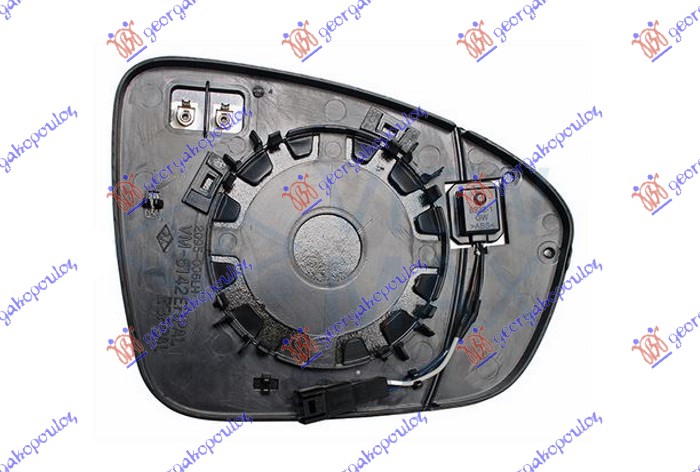 STAKLO RETROVIZORA SA GREJACEM (MRTAV UGAO) (ASFERICNO) - LEVO