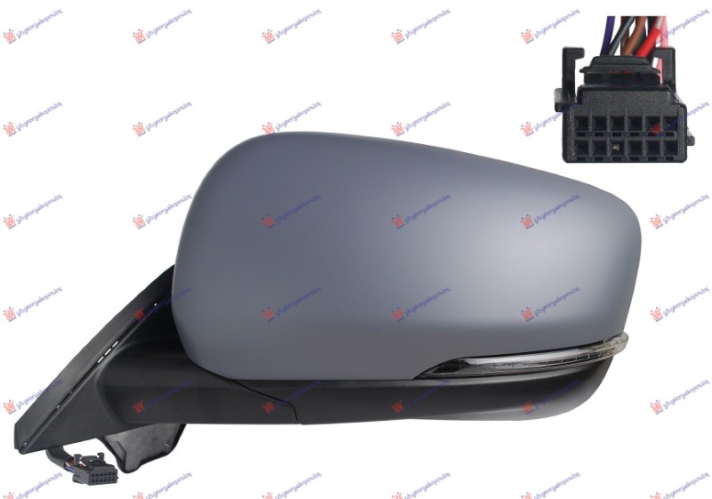 RETROVIZOR ELEKTRICNI SA GREJACEM PM (MIGAVAC LED) (MRTAV UGAO) (A KVALITET) (AS - LEVO