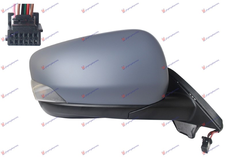 RETROVIZOR ELEKTRICNI SA GREJACEM PM (ELEKTRO-SKLOPIV) (MIGAVAC 5W) (MRTAV UGAO) - DESNO