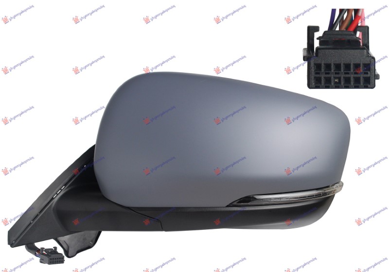 RETROVIZOR ELEKTRICNI SA GREJACEM PM (ELEKTRO-SKLOPIV) (MIGAVAC LED) (MRTAV UGAO - LEVO