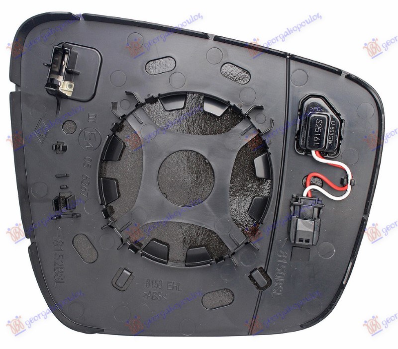 STAKLO RETROVIZORA SA GREJACEM (MRTAV UGAO) (2 PIN) (ASFERICNO) - LEVO