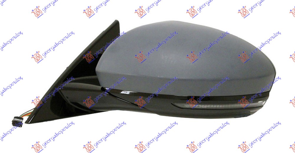 RETROVIZOR ELEKTRICNI SA GREJACEM PM (ELEKTRO-SKLOPIV) (MIGAVAC) (SVETLO) (11 PI - LEVO