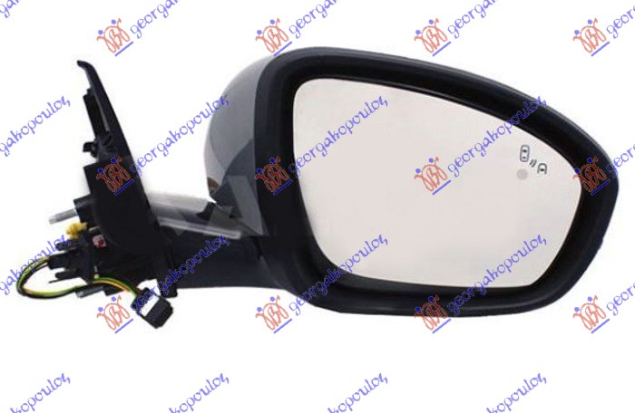 RETROVIZOR ELEKTRICNI SA GREJ. PM (ELEKTRO-SKLOPIV) (MIGAVAC) (SVETLO) (MRTAV UG - DESNO