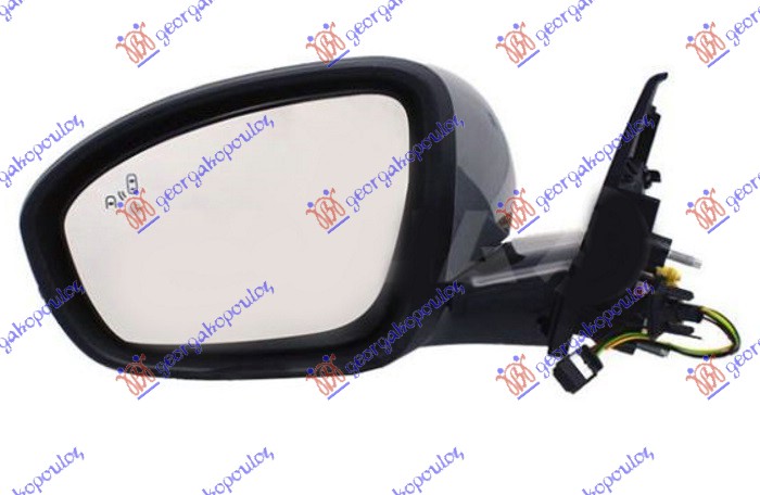 RETROVIZOR ELEKTRICNI SA GREJACEM PM (ELEKTRO-SKLOPIV) (MIGAVAC) (SVETLO) (MRTAV - LEVO