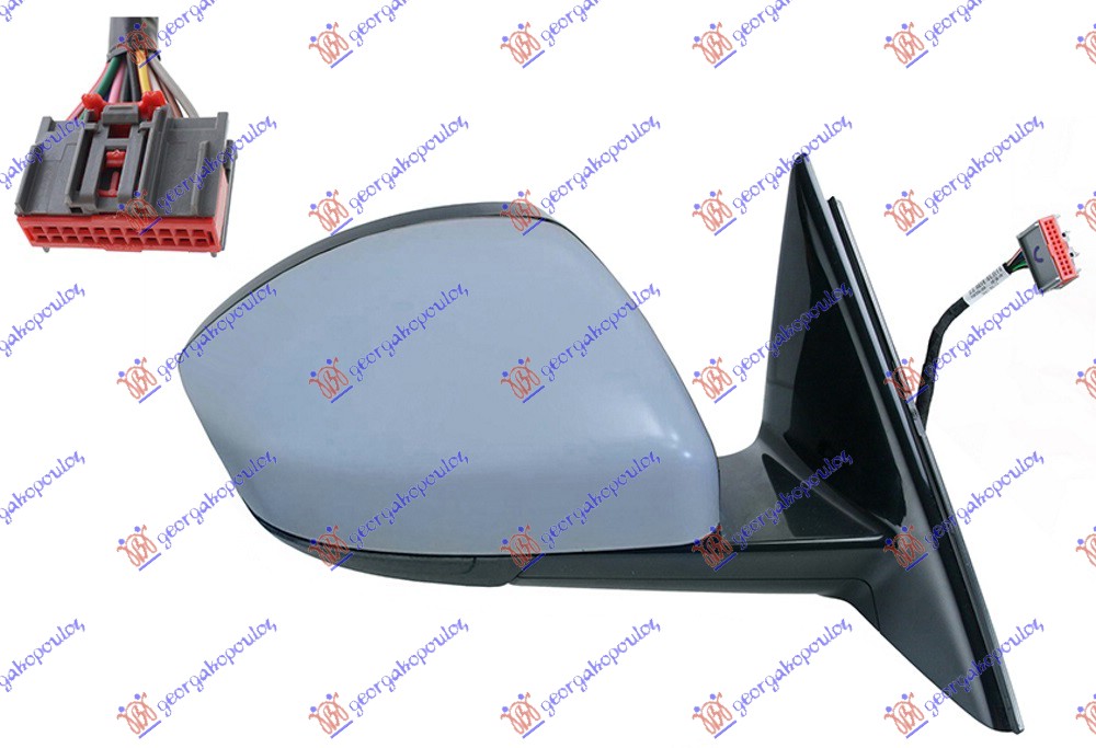 RETROVIZOR ELEKTRICNI SA GREJ. PM (ELEKTRO-SKLOPIV) (MIGAVAC) (SVETLO) (MEMORIJA