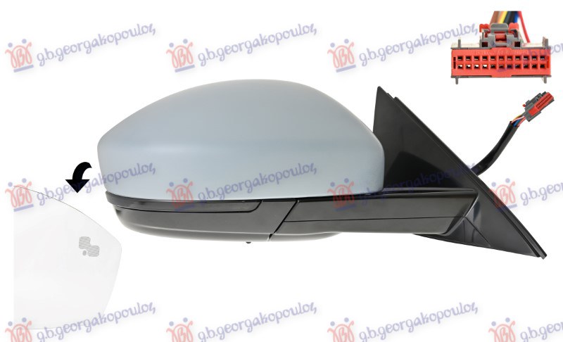 RETROVIZOR ELEK. SA GREJACEM PM (ELEK-SKLOPIV) (MEMORIJA) (BEZ SAMOZATAM) (MRTAV