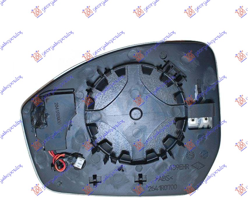 STAKLO RETROVIZORA SA GREJACEM (MRTAV UGAO) (KONVEKSNO) - DESNO