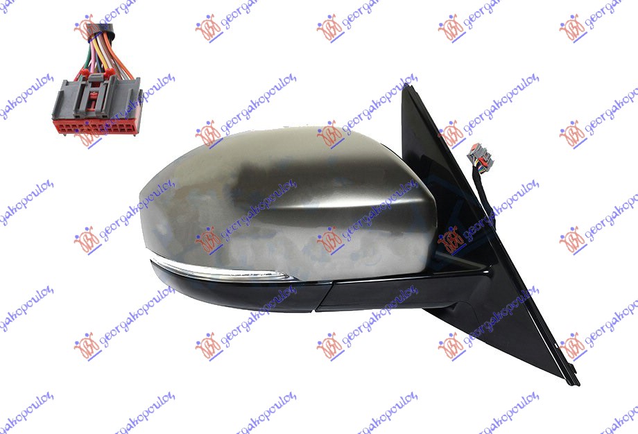 RETROVIZOR ELEK. SA GREJ. PM (ELEKTRO-SKLOPIV) (MIGAVAC) (SVETLO) (MEMORIJA) (12 - DESNO