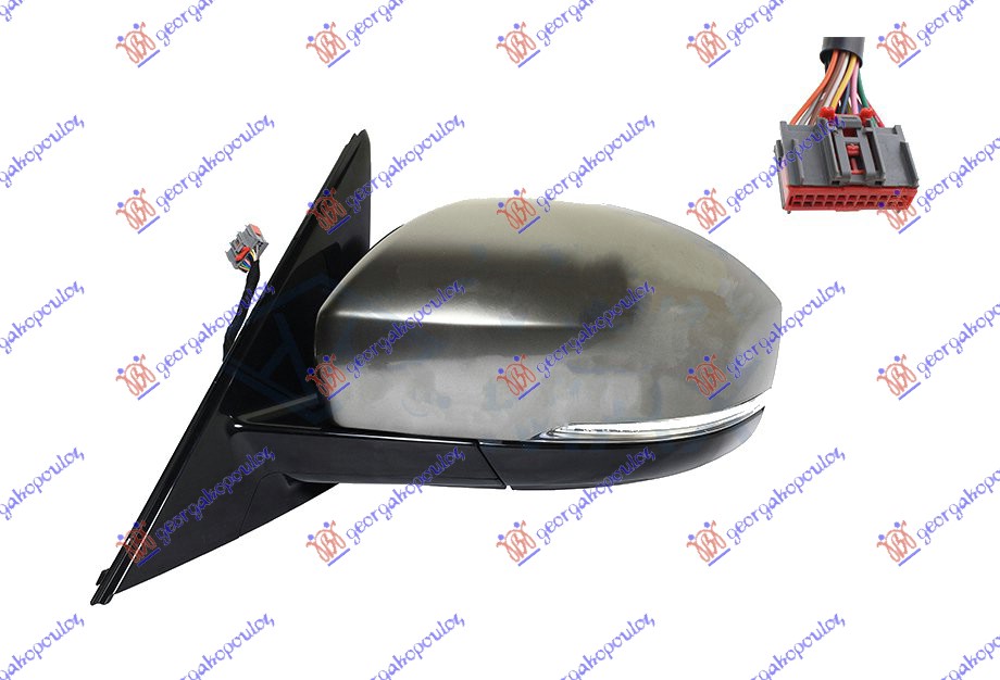 RETROVIZOR EL. SA GREJ. PM (ELEKTRO-SKLOPIV) (MIGAVAC) (SVETLO) (MEMORIJA) (SENZ - LEVO