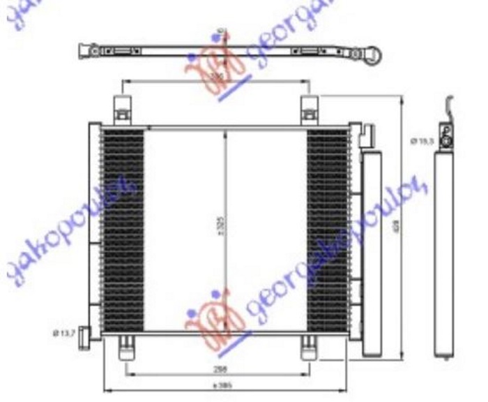 HLADNJAK KLIME 1.0i /12V (400x330x16) (MARELLI)