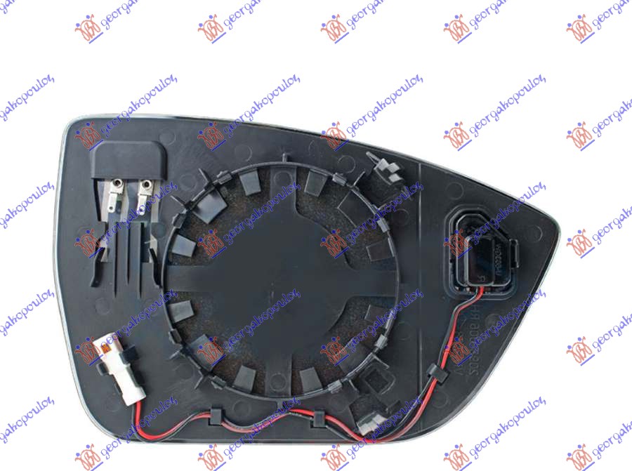 STAKLO RETROVIZORA SA GREJACEM (MRTAV UGAO) (KONVEKSNO) - LEVO