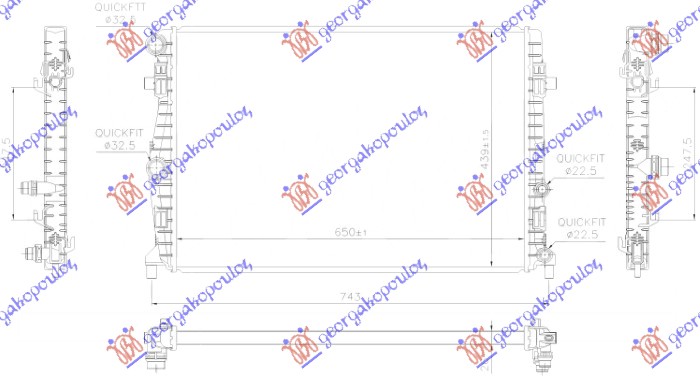 HLADNJAK MOTORA 1.0 TGI/1.0 TSI BENZIN - 1.6 TDI DIZEL (MANUELNI/AUTOMATSKI) (65