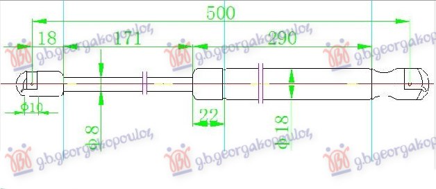 AMORTIZER GEPEK VRATA (500L-575N)
