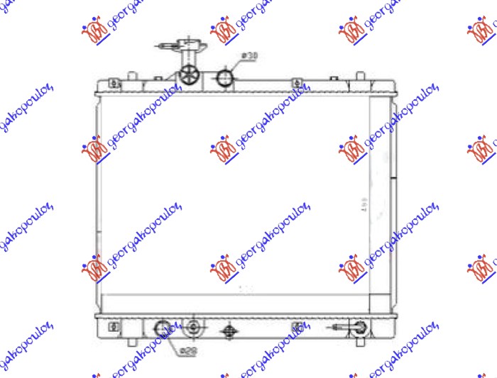 HLADNJAK MOTORA 1.2 BENZIN / 1.3 DDiS DIZEL (AUTO) (400x530x16) (MADJARSKA) (KOY