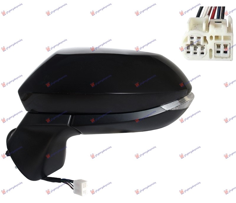 RETROVIZOR ELEKTRICNI SA GREJACEM PM (MIGAVAC LED) (6 PIN) (A KVALITET) (KONVEKS - LEVO