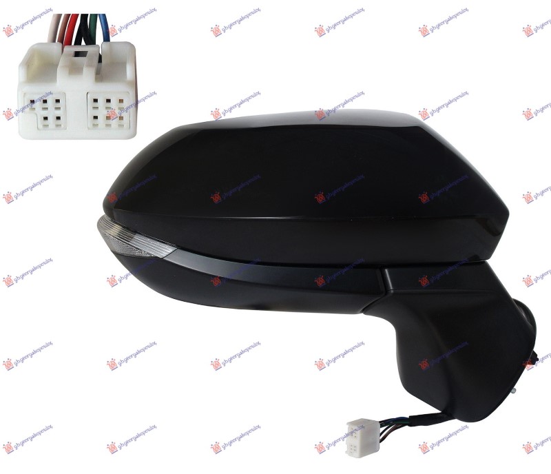 RETROVIZOR ELEKTRICNI SA GREJACEM PM (ELEKTRO-SKLOPIV) (MIGAVAC LED) (8 PIN) (A  - DESNO